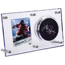 Ultra PRO Puck & Card Flip Display – átlátszó tartó, 1 korong és 1 kártya