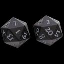 Ultra PRO Vivid HEAVY METAL Dice – fekete D20 kockák, 2 db