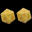 Ultra PRO Vivid HEAVY METAL Dice – sárga D20 kockák, 2 db