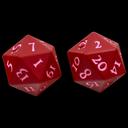 Ultra PRO Vivid HEAVY METAL Dice – piros D20 kockák, 2 db
