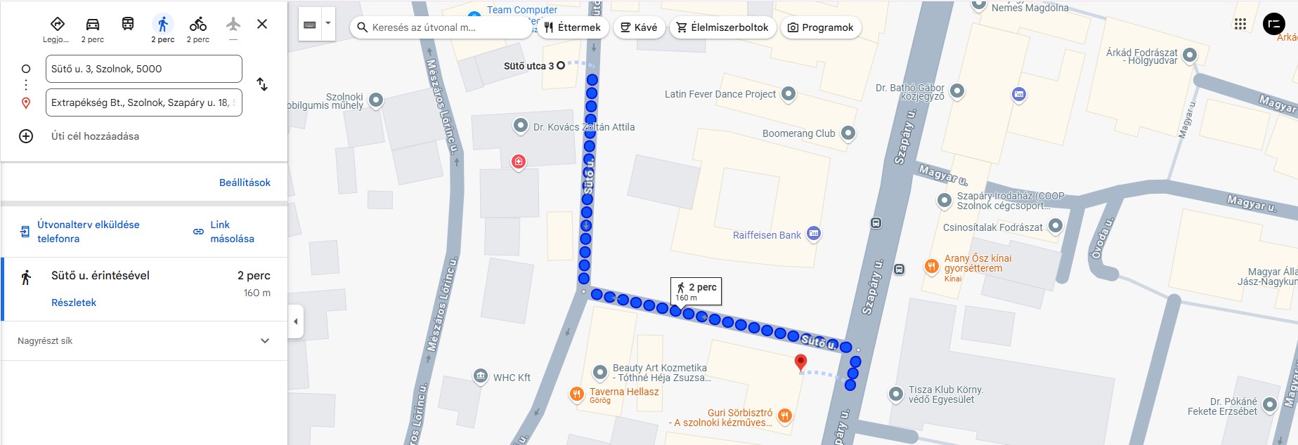 Buszpálya → helyszín térkép